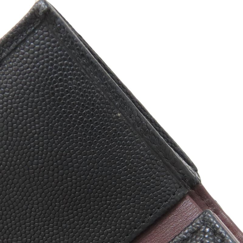 Chanel Matelasse Coco Mark Gold Hardware Bifold Wallet With Coin Purse Grained