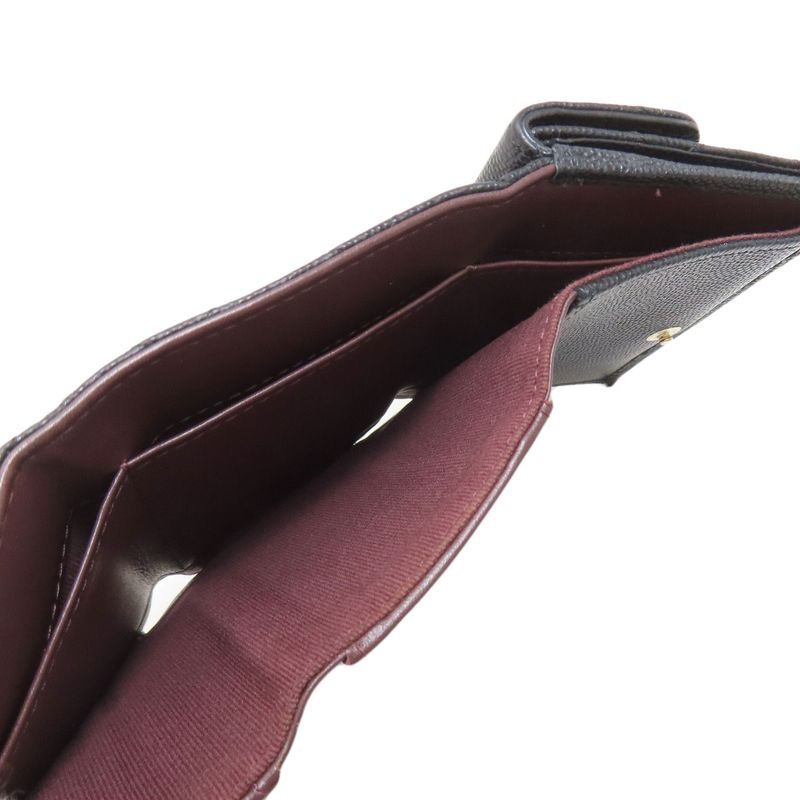 Chanel Matelasse Coco Mark Gold Hardware Bifold Wallet With Coin Purse Grained