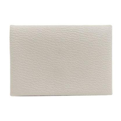Hermes Calvi Duo Silver Hardware Card Case Chevre Women