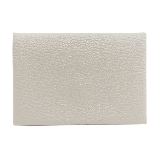 Hermes Calvi Duo Silver Hardware Card Case Chevre Women