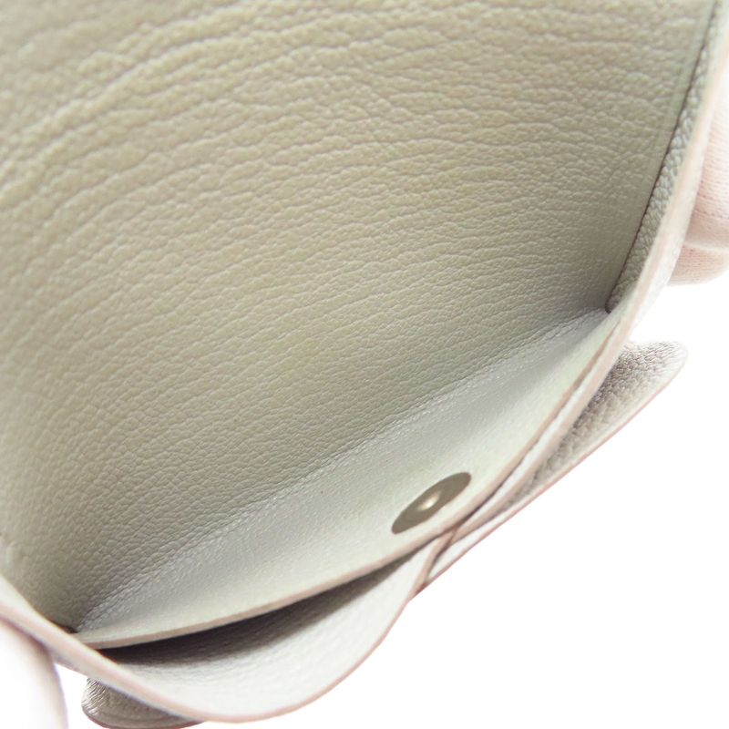 Hermes Calvi Duo Silver Hardware Card Case Chevre Women