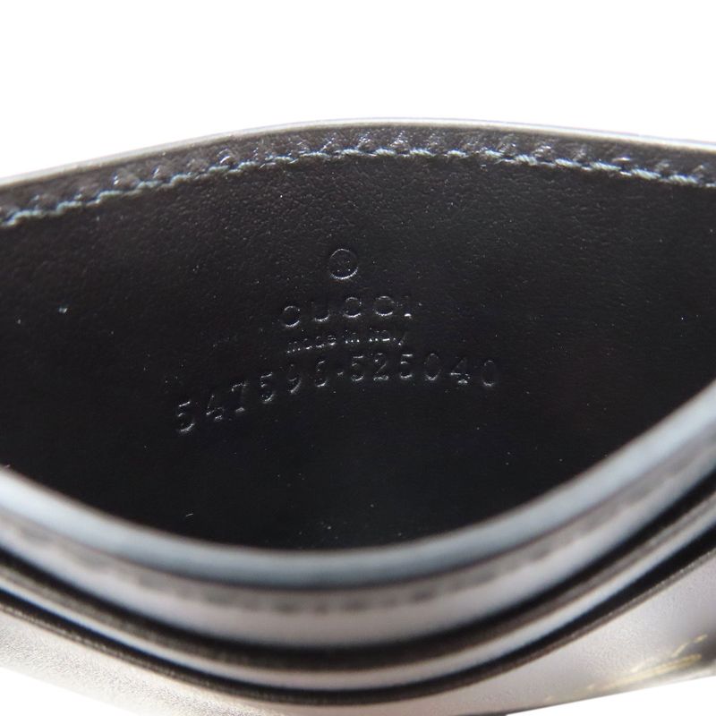 Gucci 547596 Logo Card Case Leather Ladies