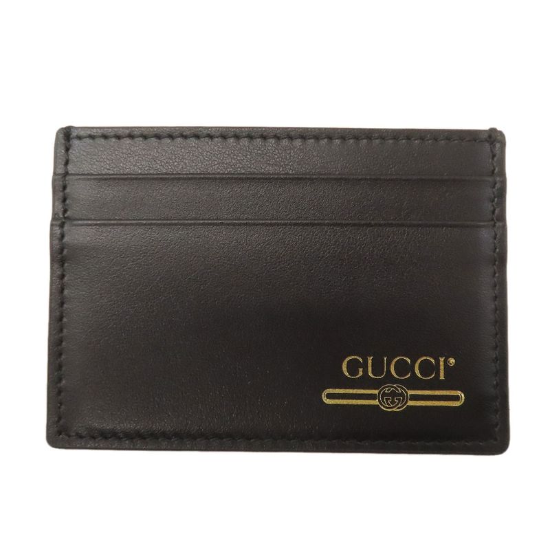 Gucci 547596 Logo Card Case Leather Ladies