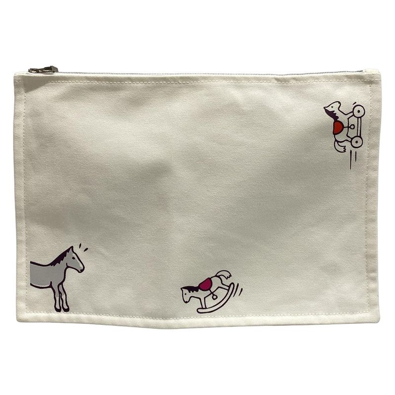 Hermes Pouch Trousse Flat White Babyline/adada Cotton
