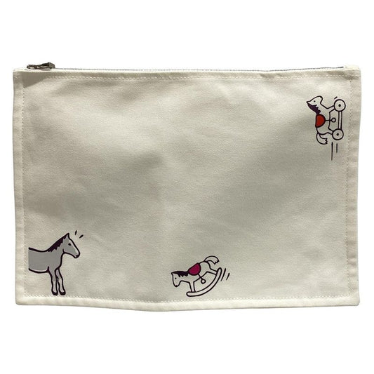 Hermes Pouch Trousse Flat White Babyline/adada Cotton