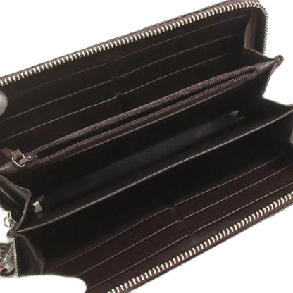 Gucci Cima Round Zipper Long Wallet 233025 Leather Dark Brown