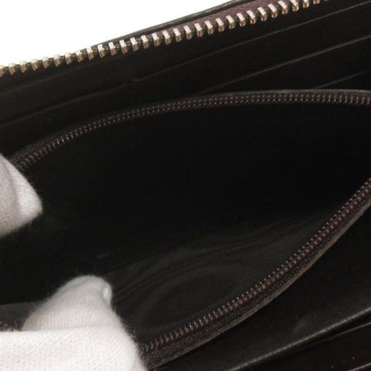 Gucci Cima Round Zipper Long Wallet 233025 Leather Dark Brown