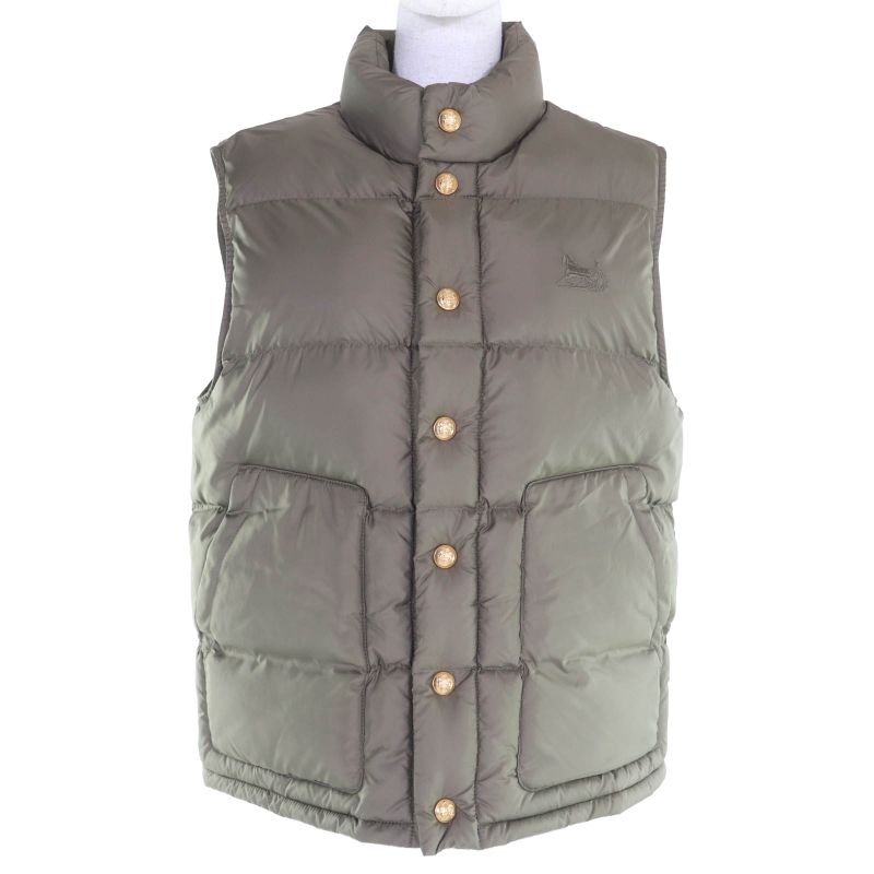 ◇celine 2w396880n Down Vest With Logo Embroidery And Gold Buttons Khaki 36 With