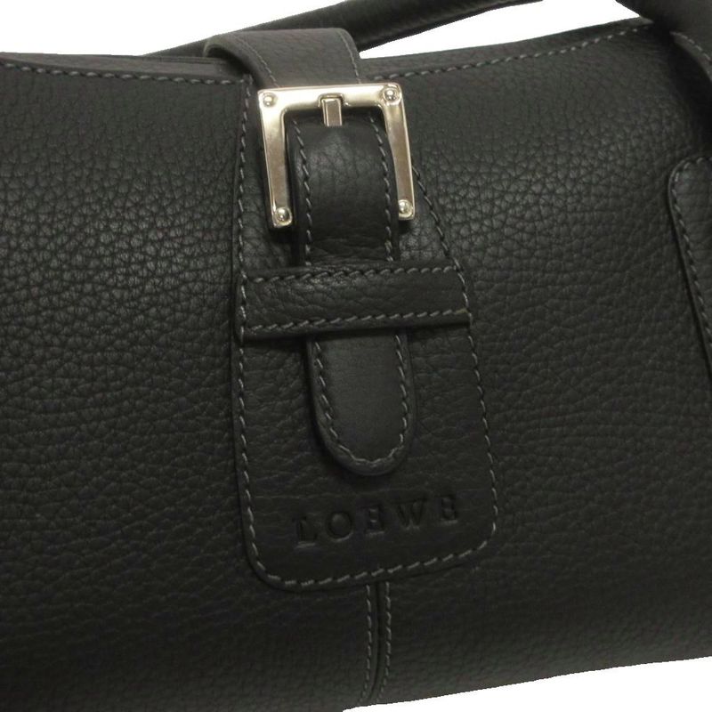 Loewe Senda Mini Boston Handbag Belt Leather Black Bag