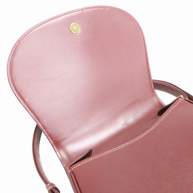 Cartier Mastline Leather Hand Shoulder Bag Logo Old Vintage Bordeaux Women