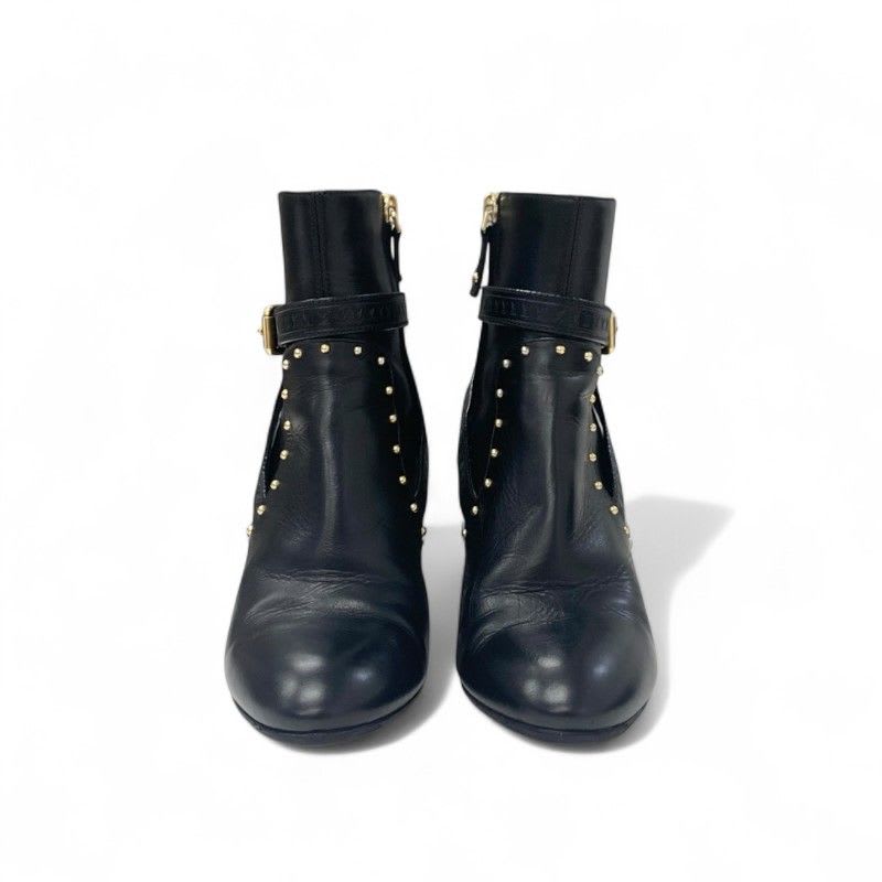 Louis Vuitton Silhouette Line Monogram Boots Short Shoes Leather Black