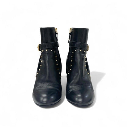 Louis Vuitton Silhouette Line Monogram Boots Short Shoes Leather Black