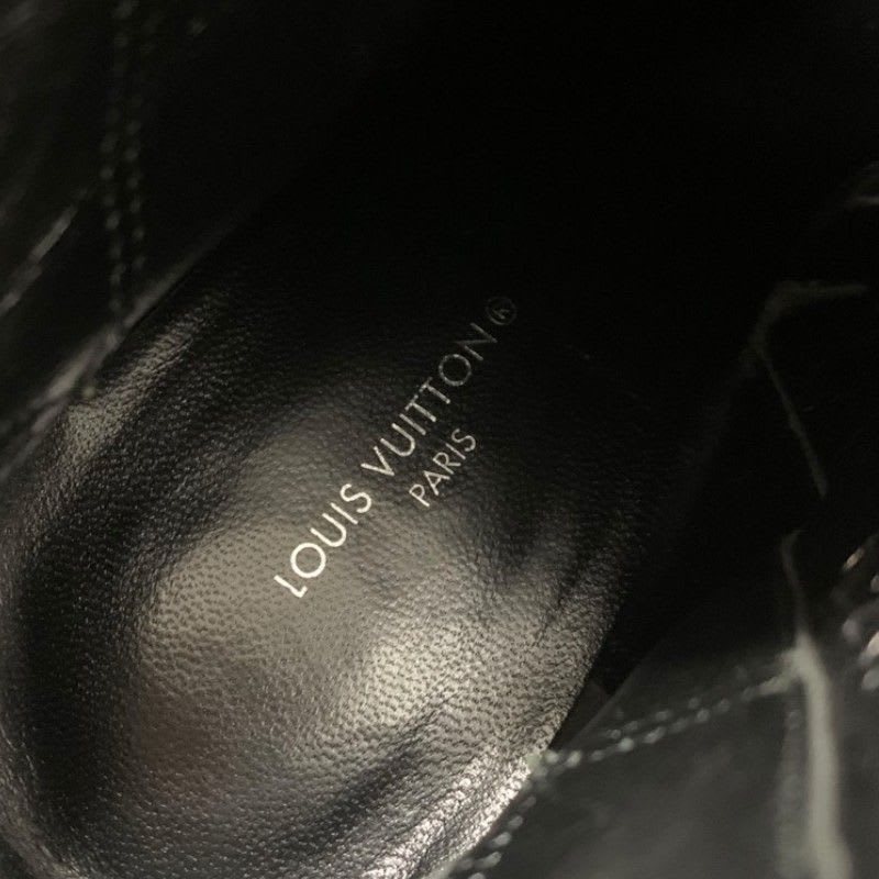 Louis Vuitton Silhouette Line Monogram Boots Short Shoes Leather Black