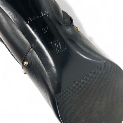 Louis Vuitton Silhouette Line Monogram Boots Short Shoes Leather Black