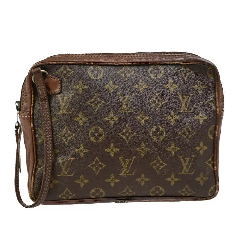 Louis Vuitton Clutch Bag Monogram Second Bag Brown 01bs070