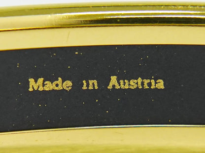 Authentic Hermes Emile PM Bangle Bracelet Cloisonne GP Gold Plated Multicolor