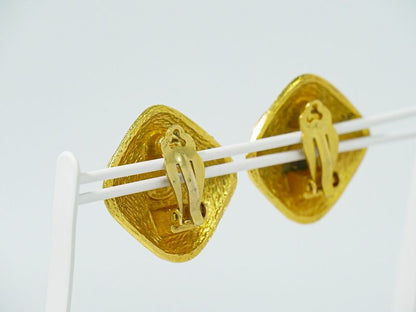 Authentic Chanel Coco Mark Earrings GP Gold Plated Coco Mark Accessories