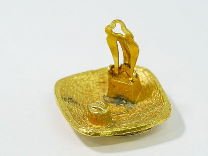 Authentic Chanel Coco Mark Earrings GP Gold Plated Coco Mark Accessories