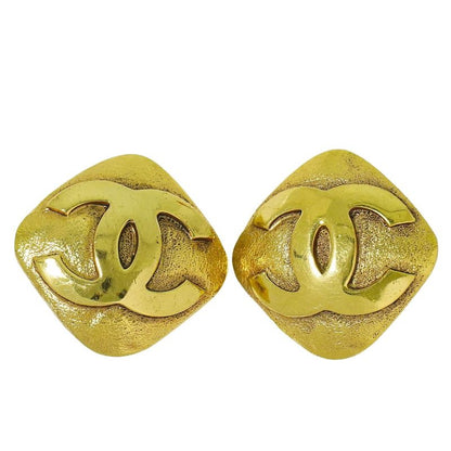 Authentic Chanel Coco Mark Earrings GP Gold Plated Coco Mark Accessories