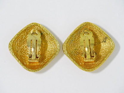 Authentic Chanel Coco Mark Earrings GP Gold Plated Coco Mark Accessories