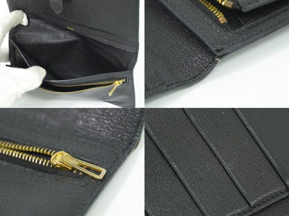 Authentic Hermes Bearn Niloticus Long Wallet Long Wallet □K 2007 Black Bearn