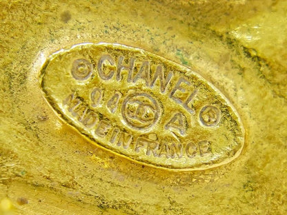 Authentic Chanel Triple Coco Mark Faux Pearl Earrings GP Gold Plated White Coco