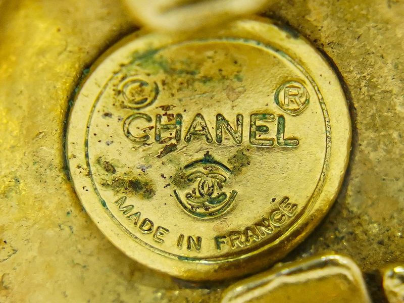 Authentic Chanel Coco Mark Earrings GP Gold Plated Coco Mark Accessories