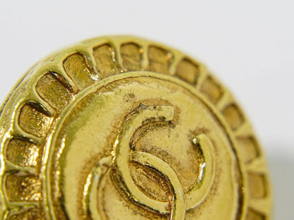 Authentic Chanel Coco Mark Earrings GP Gold Plated Coco Mark Accessories