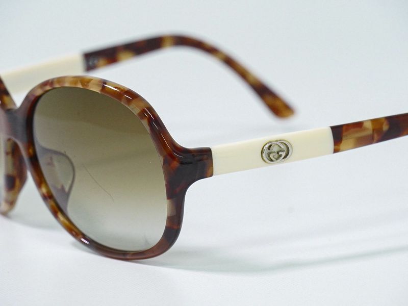 Authentic Gucci Interlocking G Tortoiseshell Pattern Sunglasses Plastic Brown