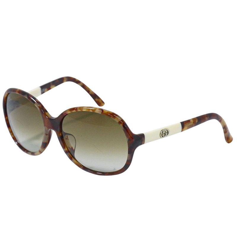 Authentic Gucci Interlocking G Tortoiseshell Pattern Sunglasses Plastic Brown