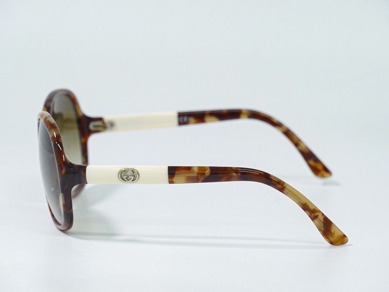 Authentic Gucci Interlocking G Tortoiseshell Pattern Sunglasses Plastic Brown