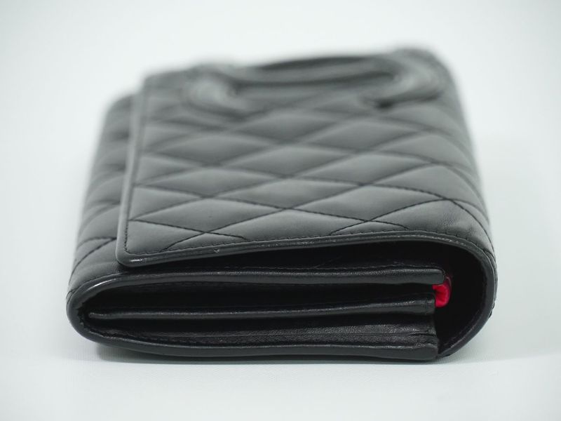 Authentic Chanel Coco Mark Cambon Line Long Wallet Long Wallet Leather Black
