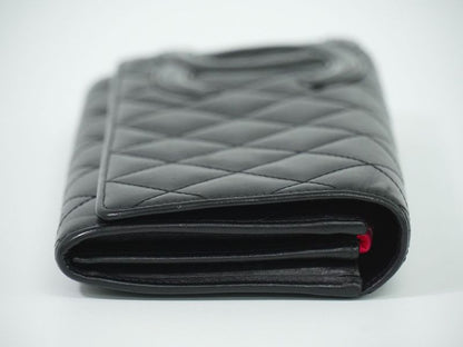 Authentic Chanel Coco Mark Cambon Line Long Wallet Long Wallet Leather Black