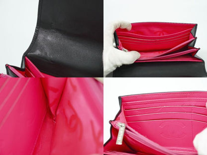 Authentic Chanel Coco Mark Cambon Line Long Wallet Long Wallet Leather Black