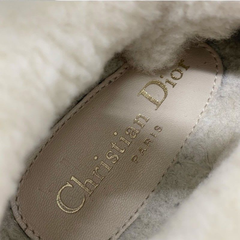 Christian Dior Walkn Sneakers Shoes Fabric Mouton Beige White Logo