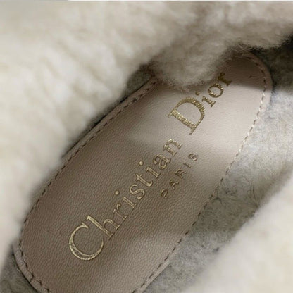 Christian Dior Walkn Sneakers Shoes Fabric Mouton Beige White Logo