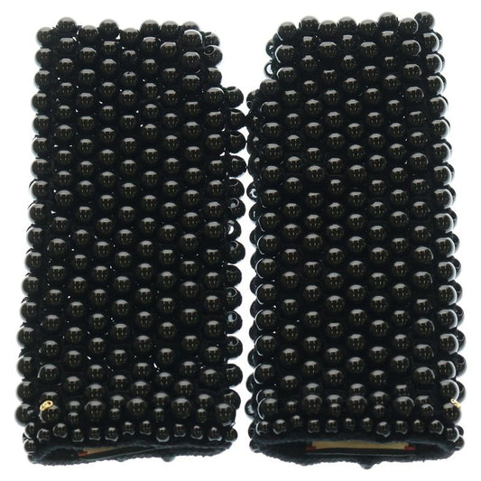 Gucci Fingerless Beaded Cotton Gloves Black Fingerless Beaded Cotton Gloves