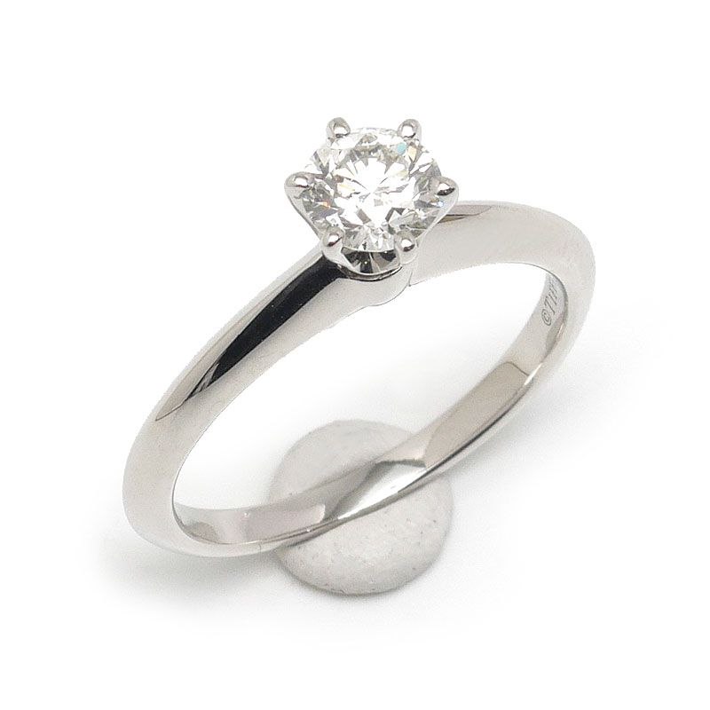 Tiffany & Co Classic Solitaire Ring Approx 6.5-7 0.38ct