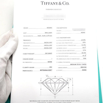 Tiffany & Co Classic Solitaire Ring Approx 6.5-7 0.38ct