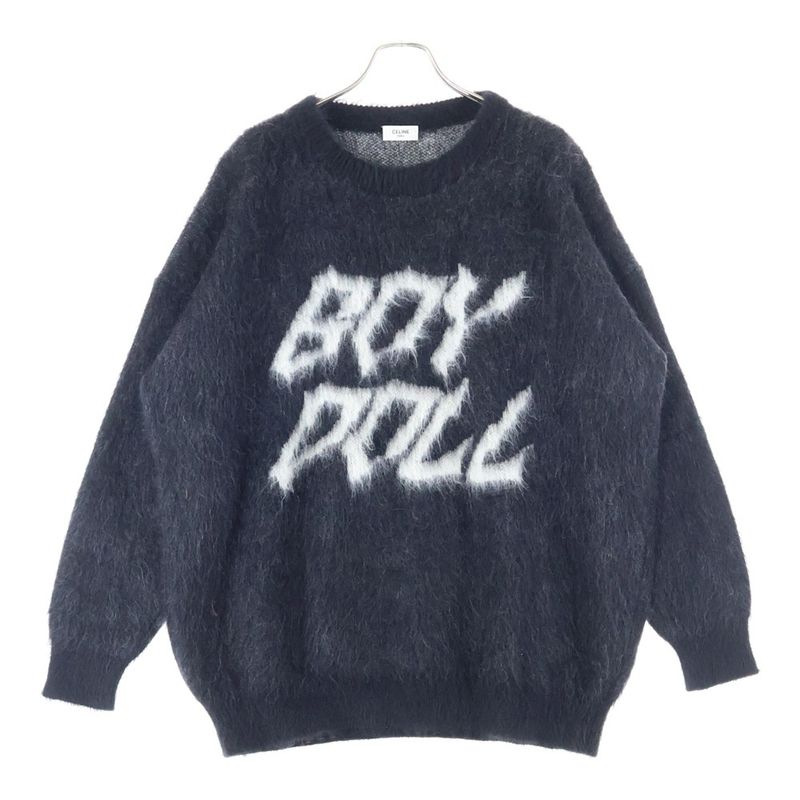 Celine 22AW BOY DOLL Brushed Silk Mohair Knit Black 2ac73997s