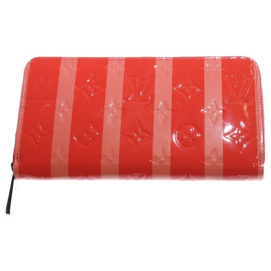 Louis Vuitton Monogram Vernis Rayures Zippy Wallet Poppy Petal Red M58036
