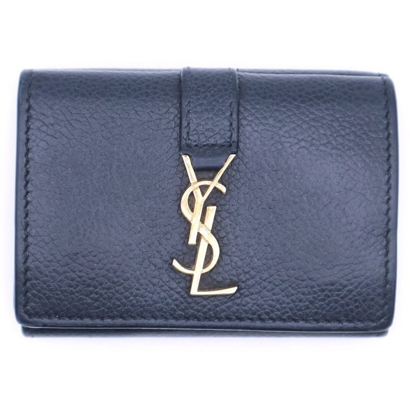 Saint Laurent Paris YSL Line Origami Tiny Wallet Trifold Compact Wallet Card