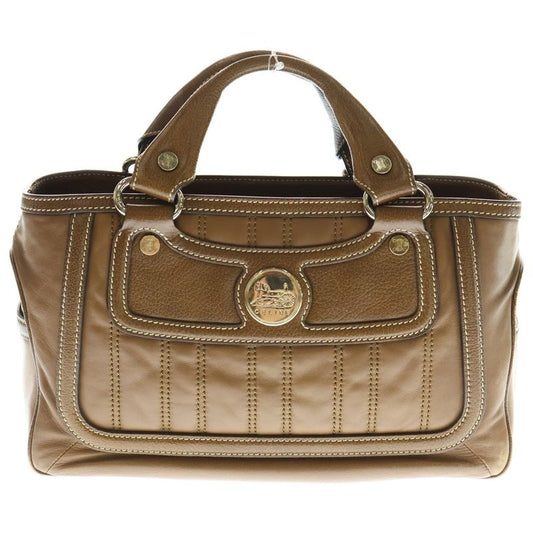 Celine Boogie Bag Handbag Brown Leather 134023pla.03cp Gold Hardware