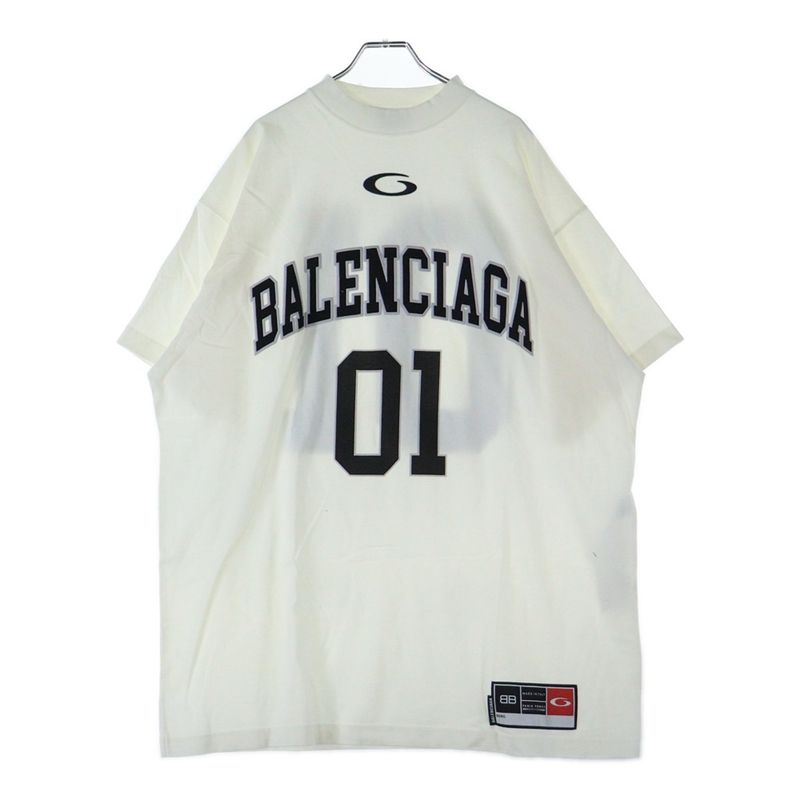 Balenciaga Front LOGO MOCK NECK T-shirts Short-sleeved Cut-and-sew T-shirt With
