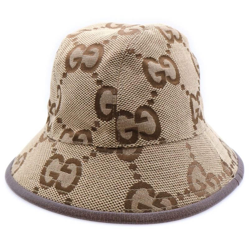 Gucci Jumbo GG Canvas Bucket Hat Beige 681256