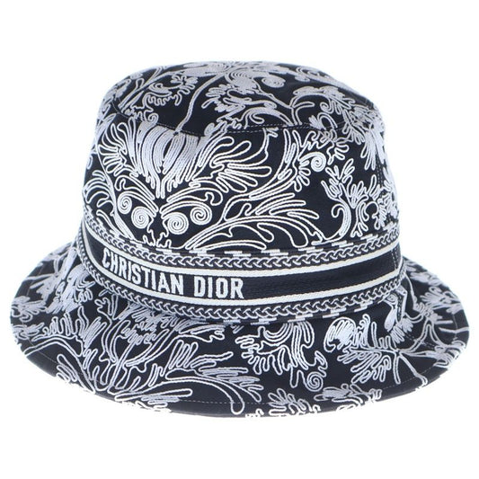 Christian Dior Embroidered Bucket Hat Black And White