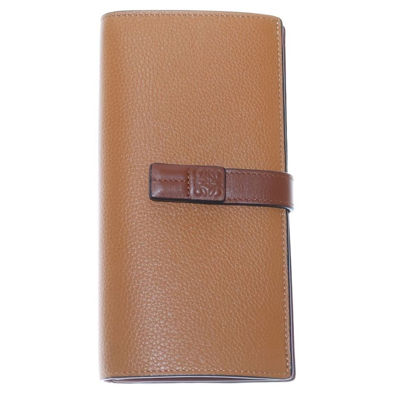 Loewe Vertical Wallet Long Wallet Long Wallet Fold Wallet Card Case Camel X