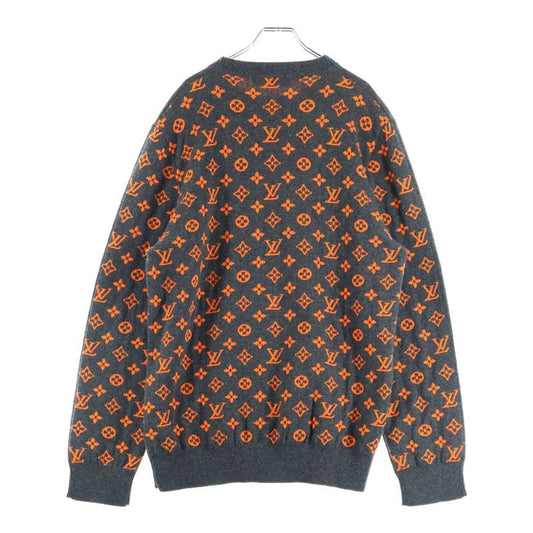 Louis Vuitton 19AW Half&half Monogram Cashmere Crewneck Knit Sweater Gray/orange