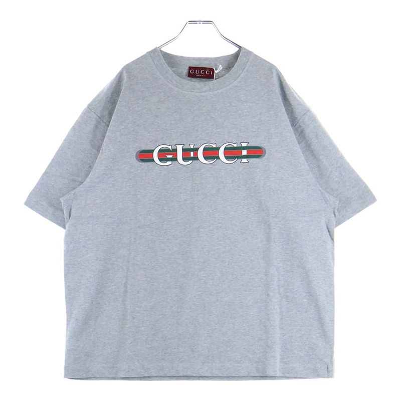 Gucci 25SS Web Stripe Logo Printed Crew Neck Short Sleeved T-shirt Cut And Sewn