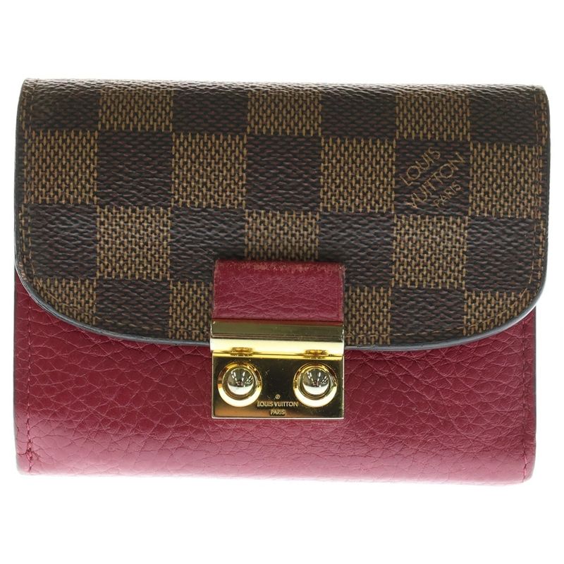 Louis Vuitton Damier Portefeuille Croisette Leather Compact Wallet With Tassels